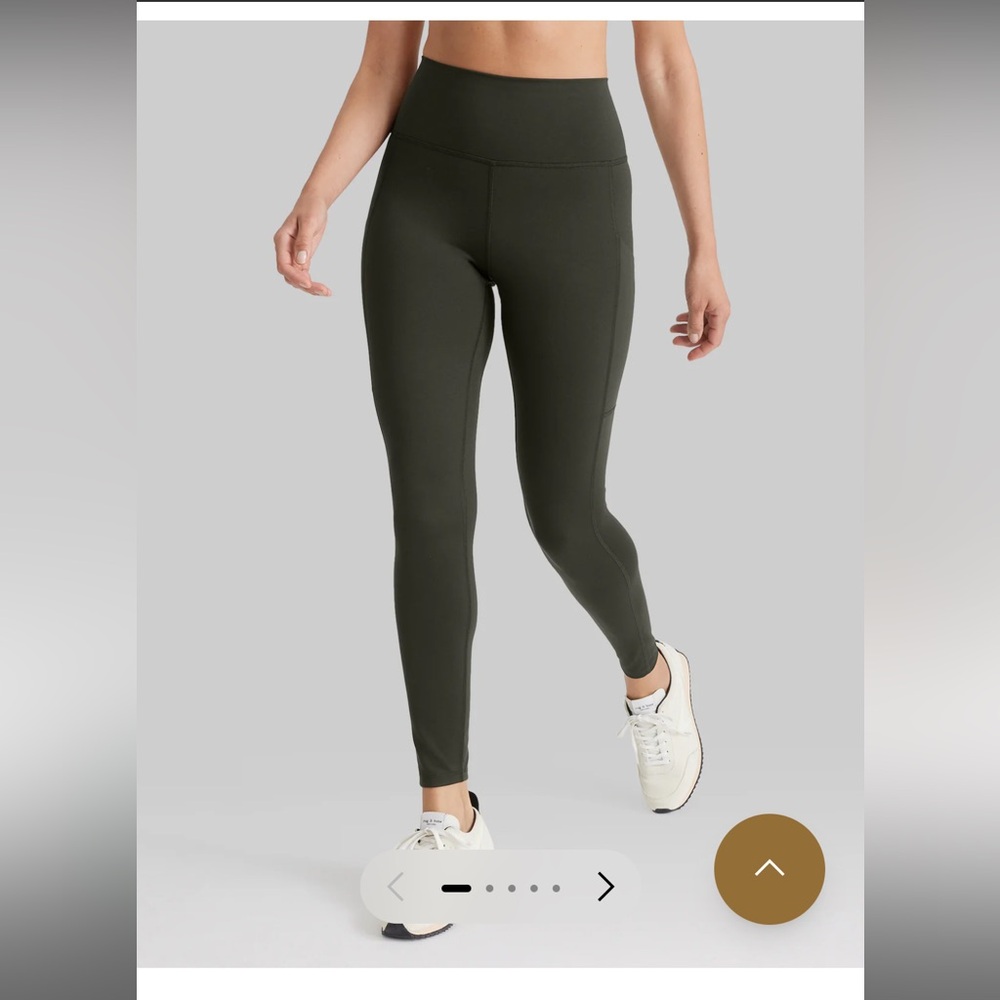 Olive Green High-Waisted Leggings with Pocket by Tommy John